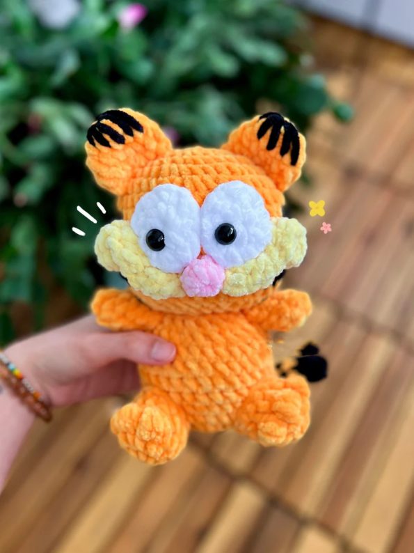 Crochet Pattern Fat Orange Lasagne Meow lazy chubby orange cat PDF 2