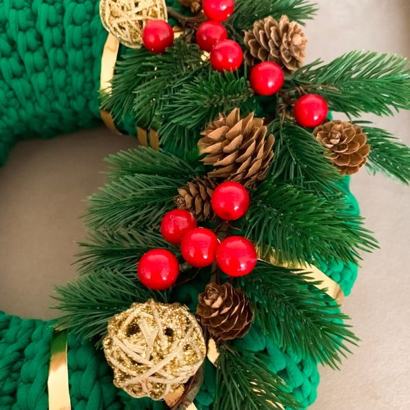 Crochet Pattern Wreath Christmas Crochet Door Wreath Crochet Xmas Decor Crochet Christmas Decoration Wreath Front Door Crochet Homedecor