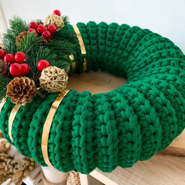 Crochet Pattern Wreath Christmas Crochet Door Wreath Crochet Xmas Decor Crochet Christmas Decoration Wreath Front Door Crochet Homedecor