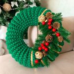 Crochet Pattern Wreath Christmas Crochet Door Wreath Crochet Xmas Decor Crochet Christmas Decoration Wreath Front Door Crochet Homedecor